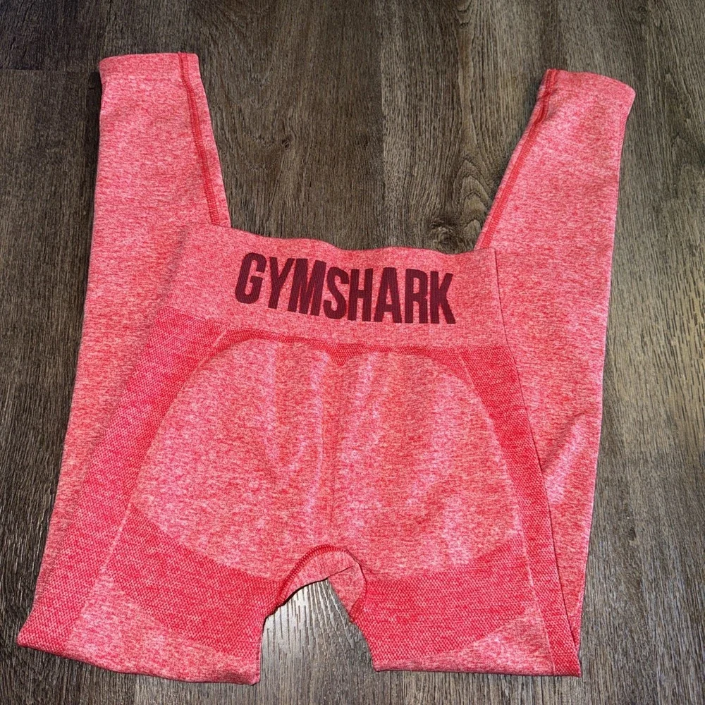 Women's Heathered Red Gymshark Leggings - Size Small, Excellent Used Condition